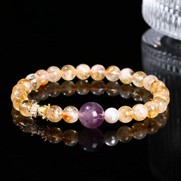 Natural Citrine Amethyst Prosperity Bracelet