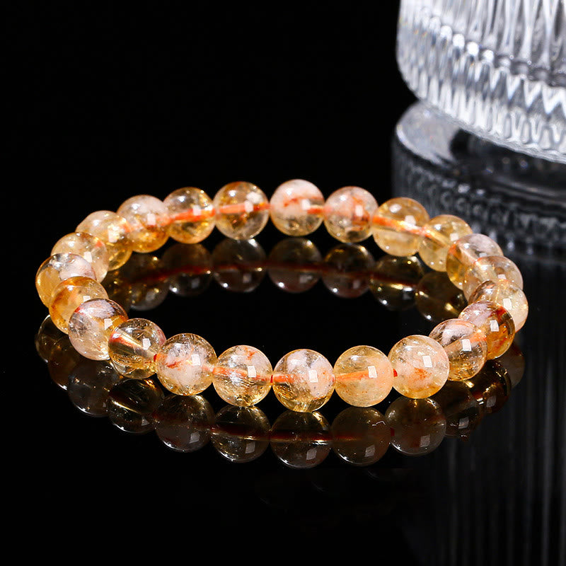 Natural Citrine Snowflake Crystal Prosperity Bracelet