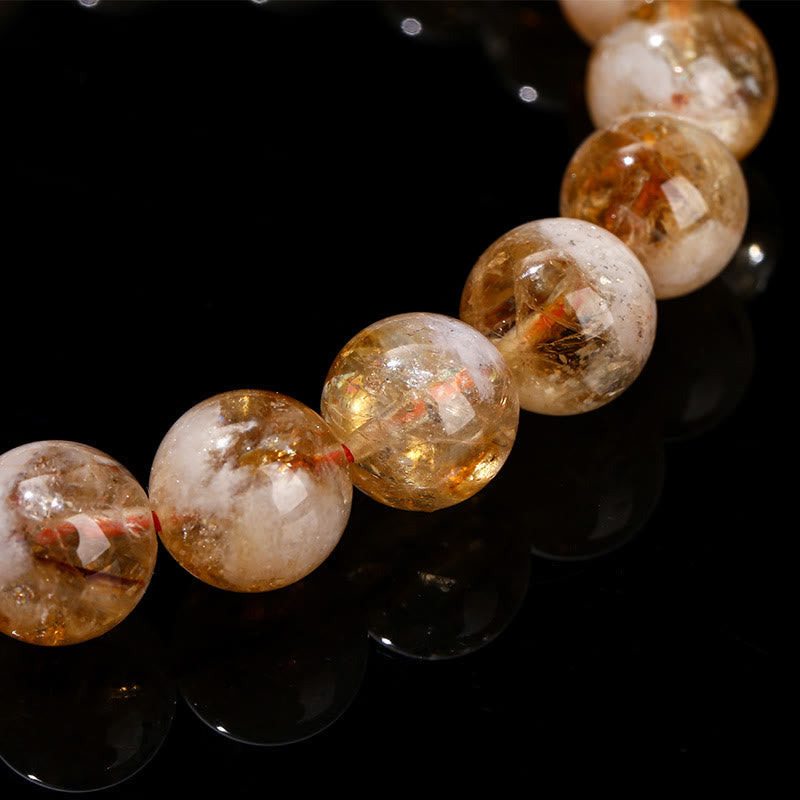 Natural Citrine Snowflake Crystal Prosperity Bracelet