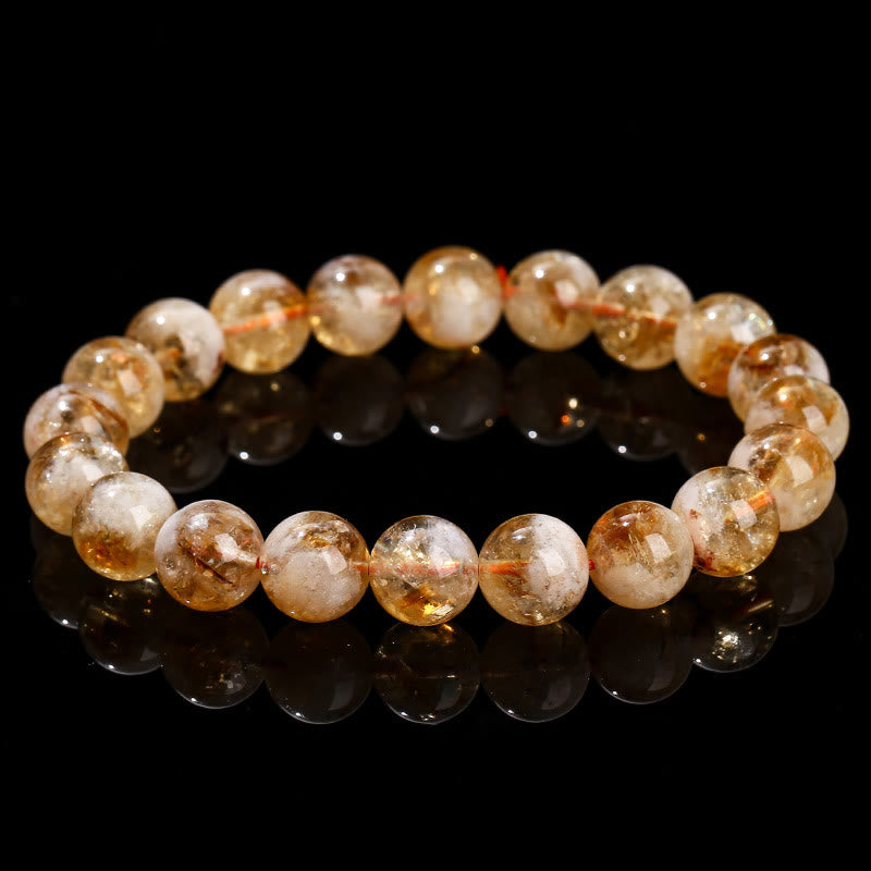 Natural Citrine Snowflake Crystal Prosperity Bracelet