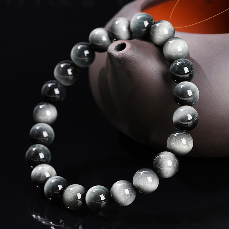 Natural Eagle's Eye Stone Courage Positive Bracelet