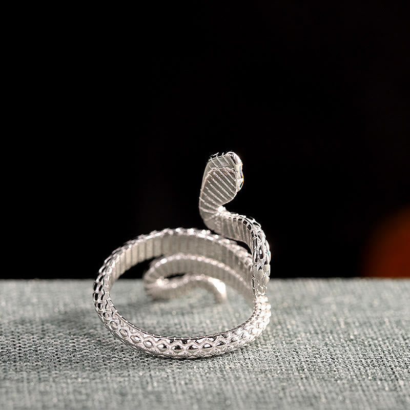 925 Sterling Silver Year Of The Snake Adjustable Blessing Ring