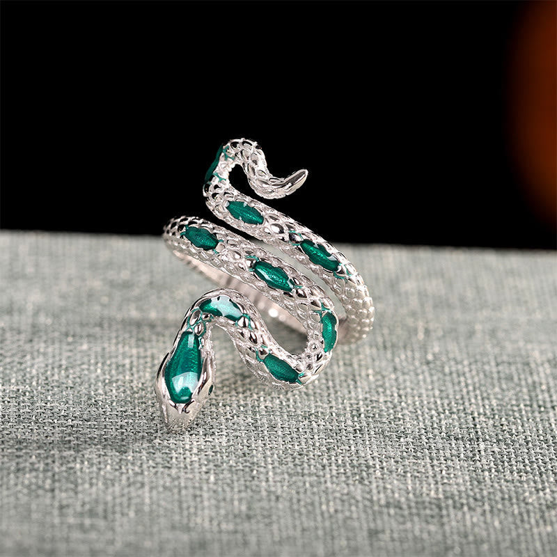 925 Sterling Silver Year Of The Snake Adjustable Blessing Ring