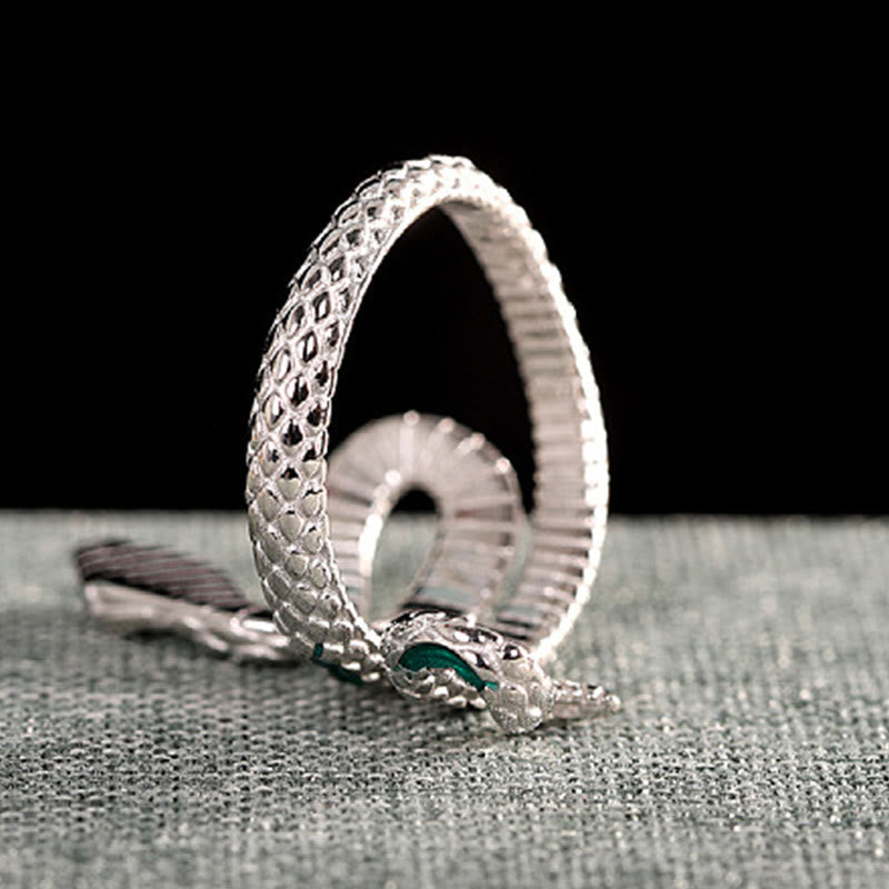 925 Sterling Silver Year Of The Snake Adjustable Blessing Ring