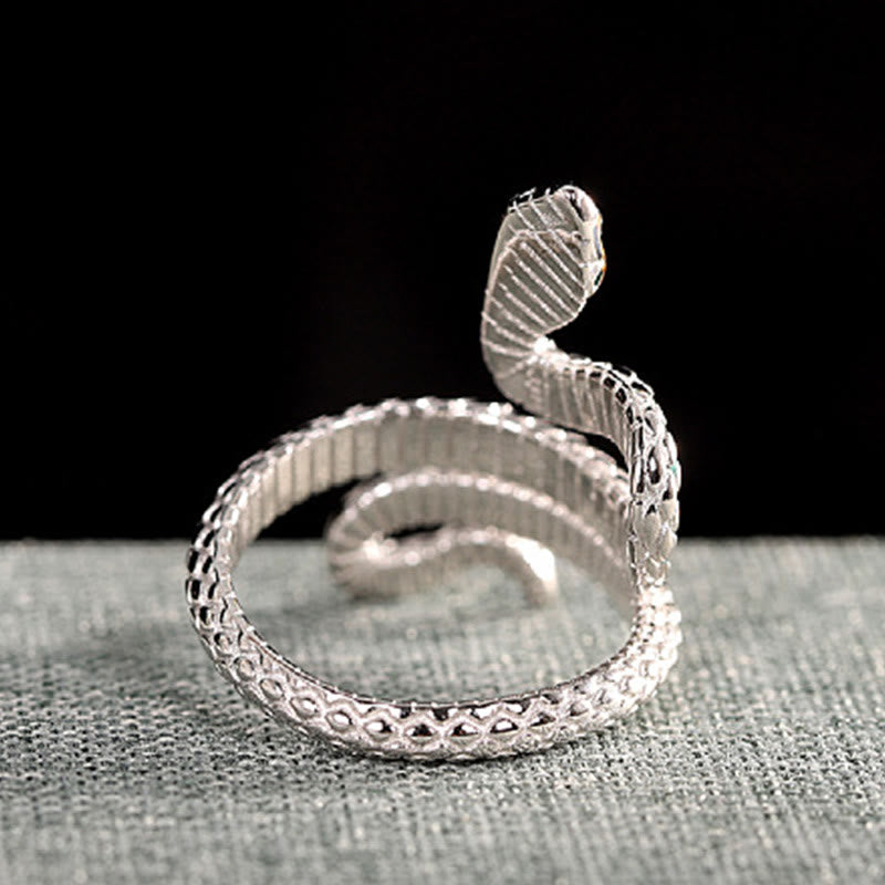 925 Sterling Silver Year Of The Snake Adjustable Blessing Ring