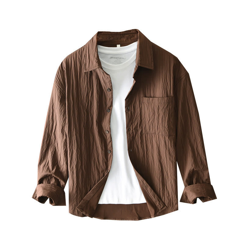 Structured Breathable Long Sleeve Daily Grounding Men's Shirt