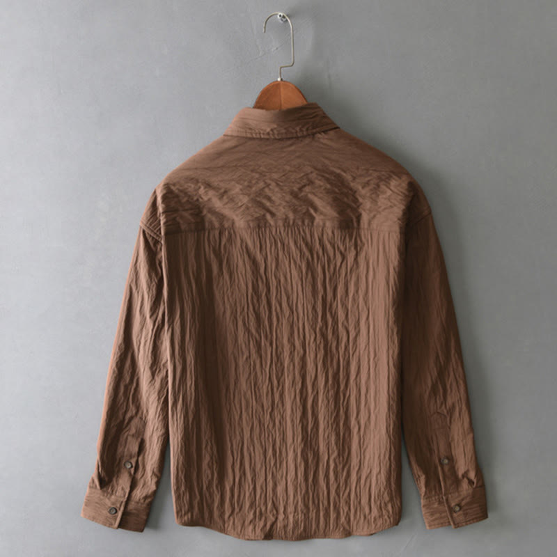 Structured Breathable Long Sleeve Daily Grounding Men's Shirt