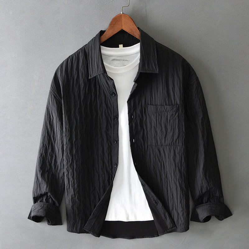 Structured Breathable Long Sleeve Daily Grounding Men's Shirt
