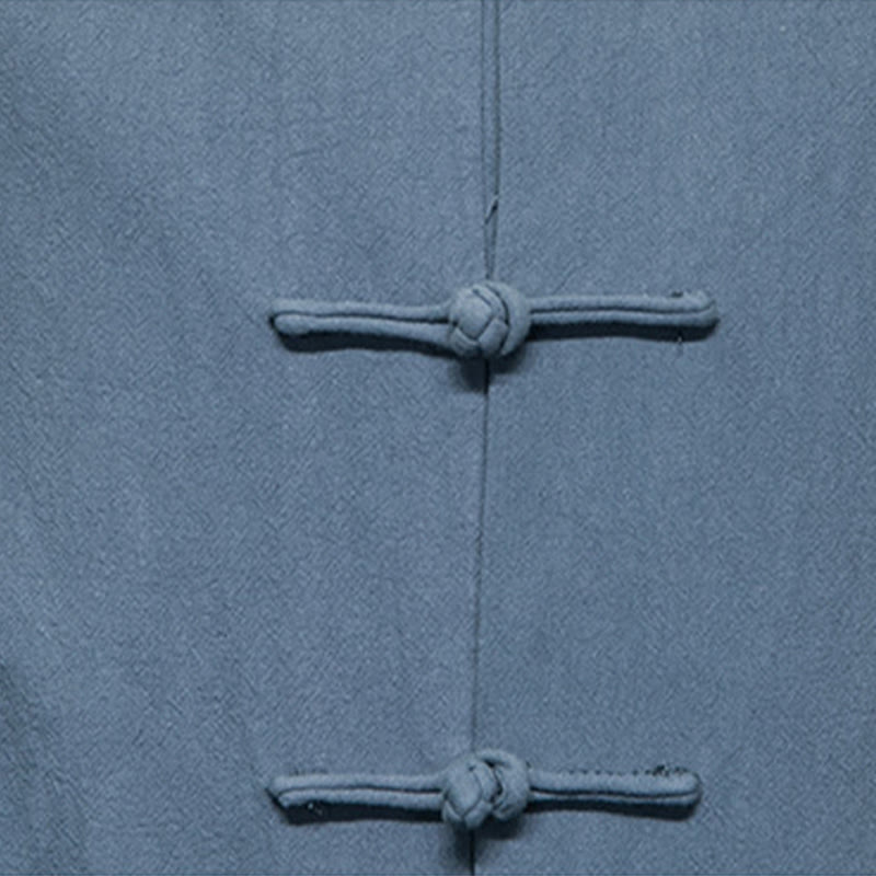 Tactile Cotton Linen Stand Collar Meditation Jacket Shirt