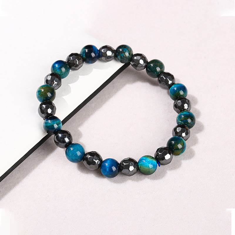 2Pcs Hematite Tiger Eye Blue Tiger Eye Powerful Bracelet Set