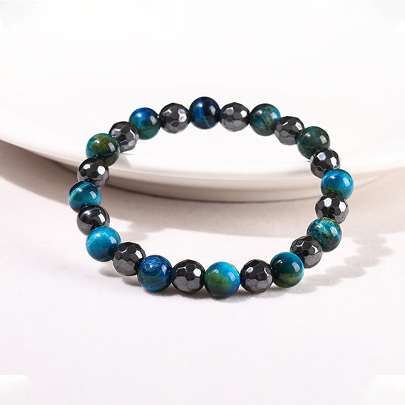 2Pcs Hematite Tiger Eye Blue Tiger Eye Powerful Bracelet Set