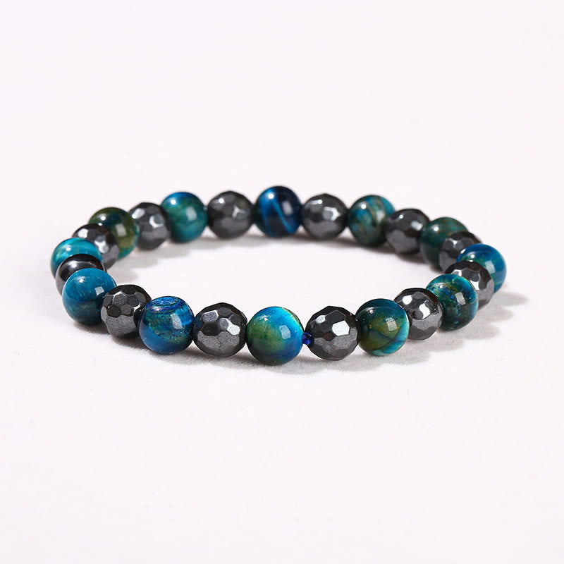 2Pcs Hematite Tiger Eye Blue Tiger Eye Powerful Bracelet Set