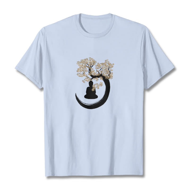 Buddha Sitting Under The Tree Cotton Tee T-shirt