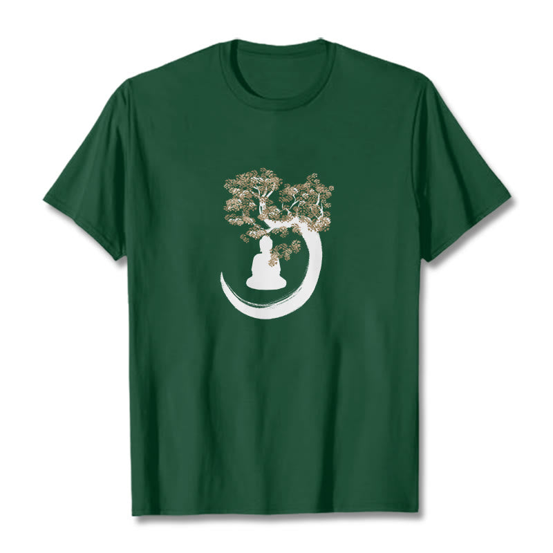 Buddha Sitting Under The Tree Cotton Tee T-shirt