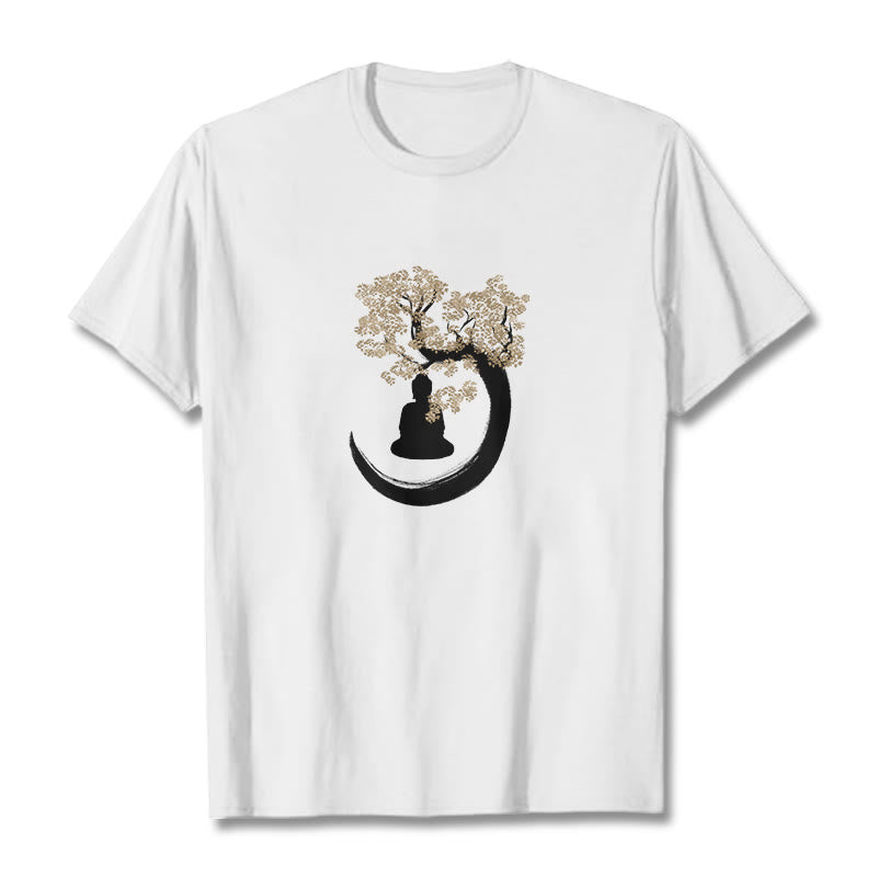 Buddha Sitting Under The Tree Cotton Tee T-shirt