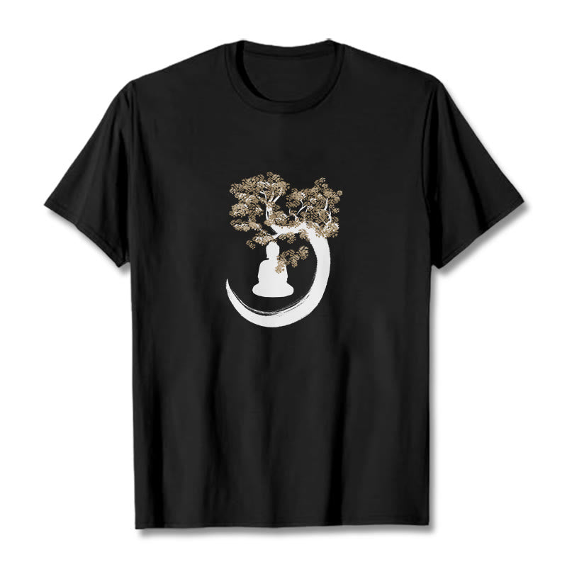 Buddha Sitting Under The Tree Cotton Tee T-shirt