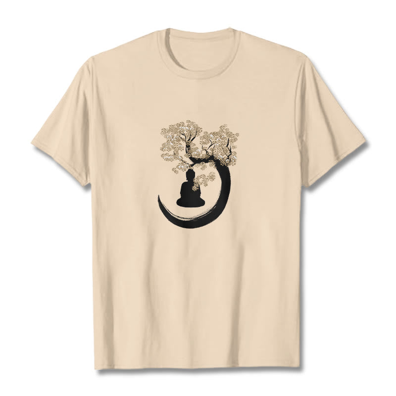 Buddha Sitting Under The Tree Cotton Tee T-shirt