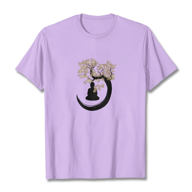 Buddha Sitting Under The Tree Cotton Tee T-shirt