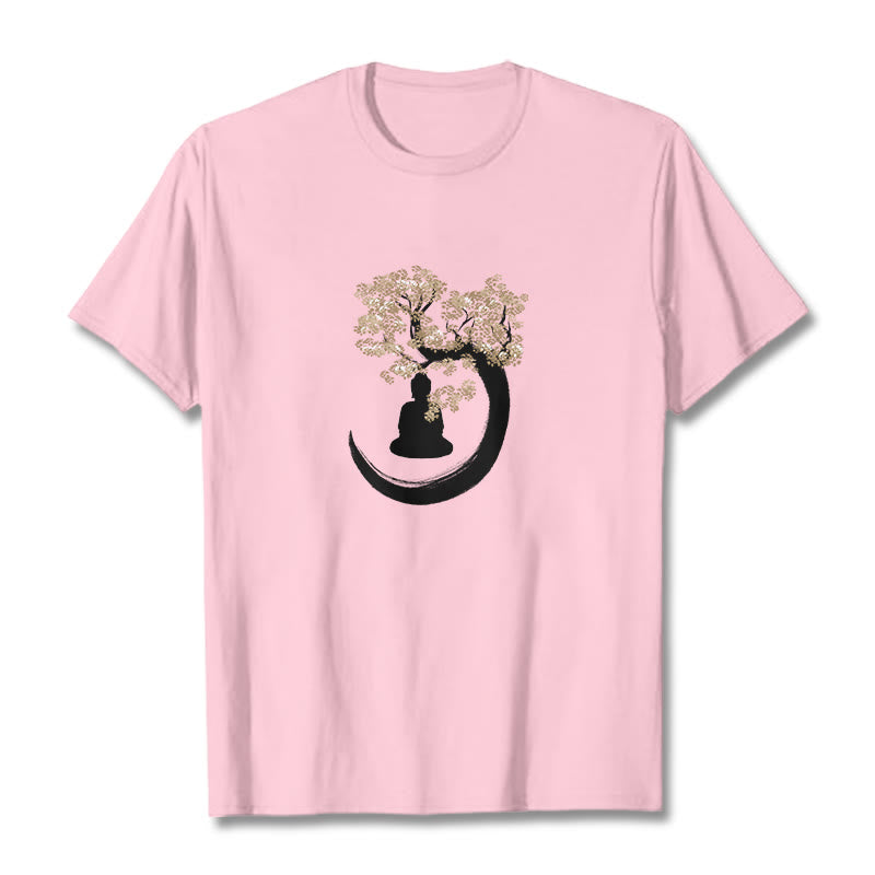 Buddha Sitting Under The Tree Cotton Tee T-shirt