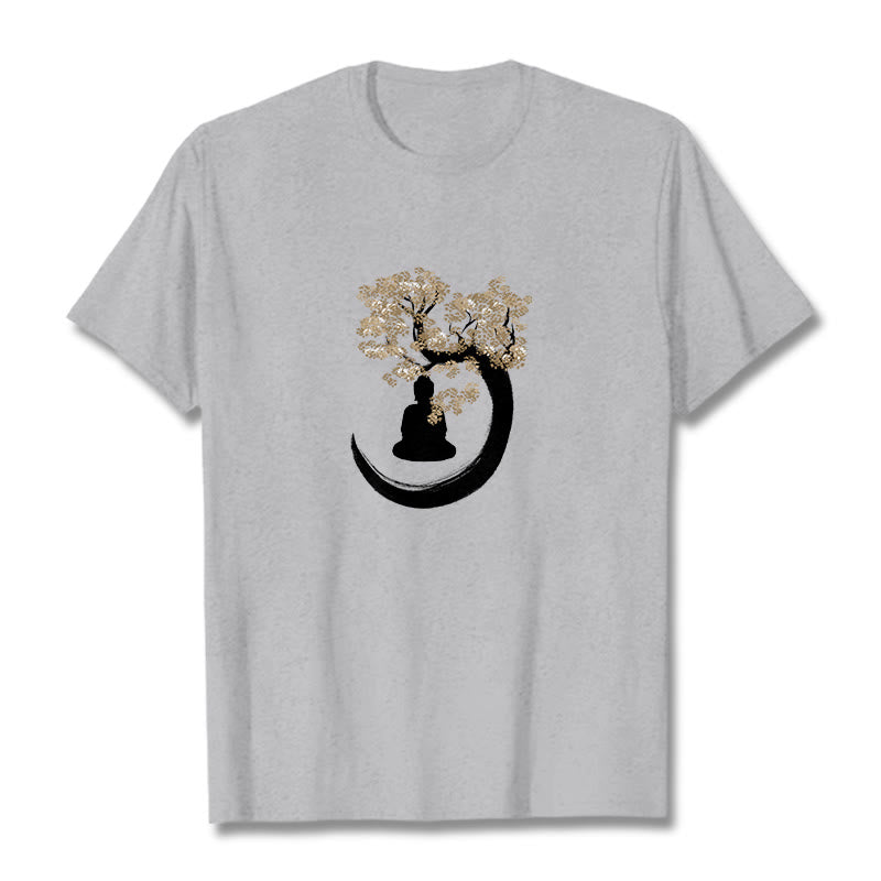 Buddha Sitting Under The Tree Cotton Tee T-shirt
