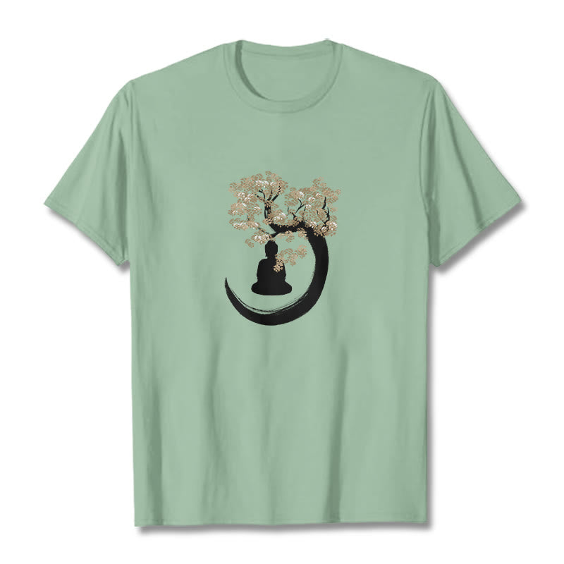Buddha Sitting Under The Tree Cotton Tee T-shirt