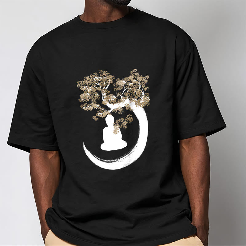 Buddha Sitting Under The Tree Cotton Tee T-shirt