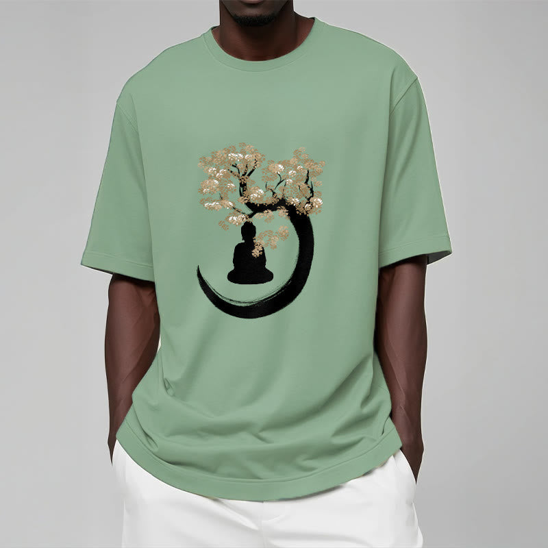 Buddha Sitting Under The Tree Cotton Tee T-shirt