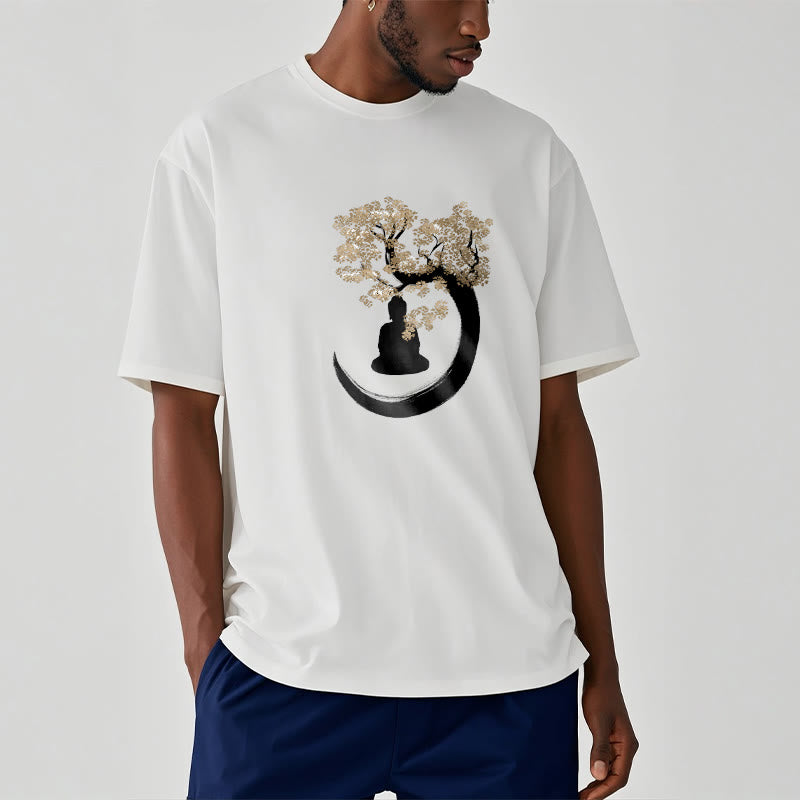Buddha Sitting Under The Tree Cotton Tee T-shirt