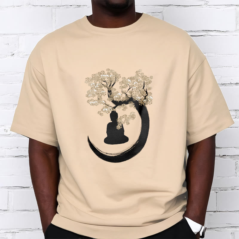 Buddha Sitting Under The Tree Cotton Tee T-shirt
