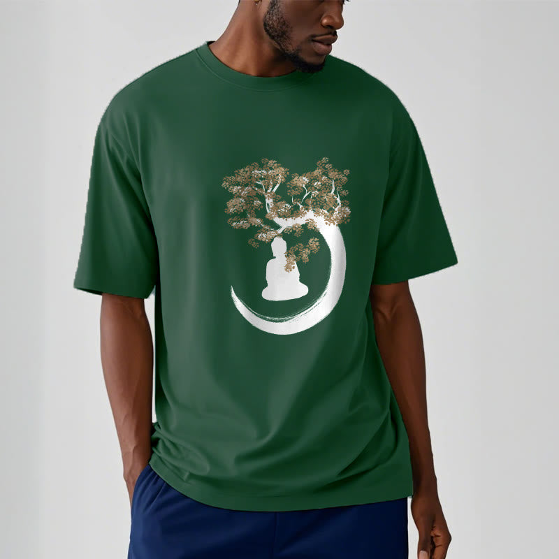 Buddha Sitting Under The Tree Cotton Tee T-shirt