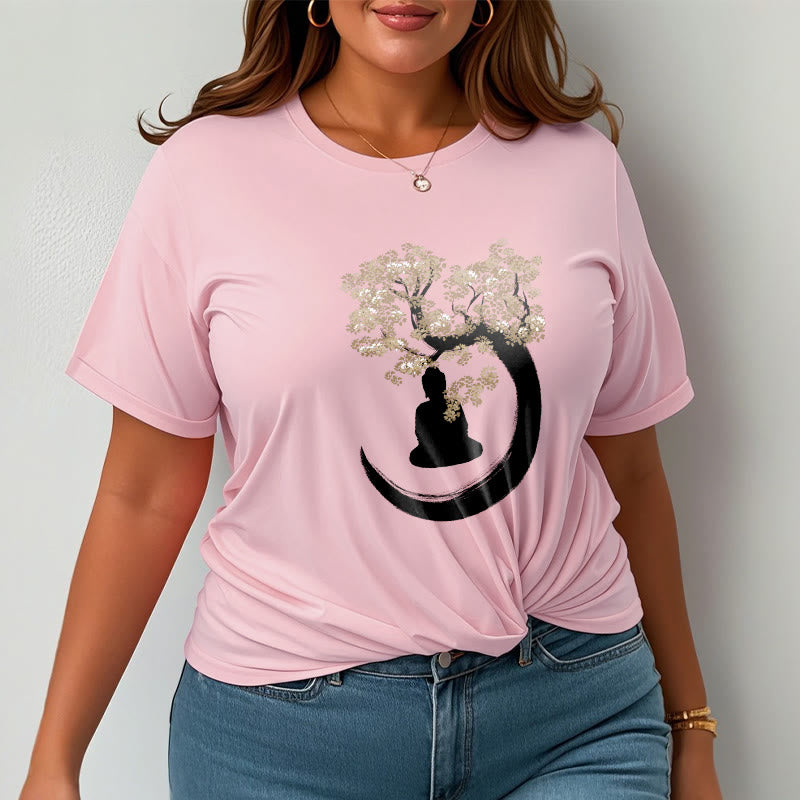 Buddha Sitting Under The Tree Cotton Tee T-shirt