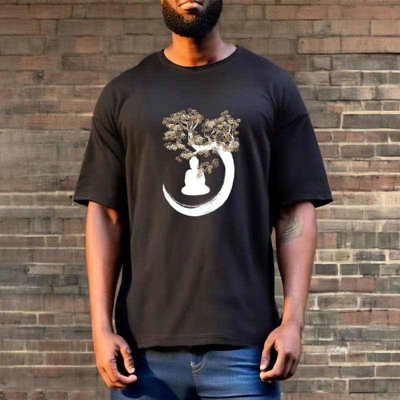 Buddha Sitting Under The Tree Cotton Tee T-shirt