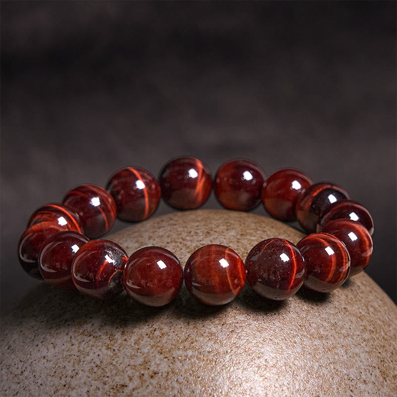 Natural Tiger Eye Round Bead Grounding Bracelet
