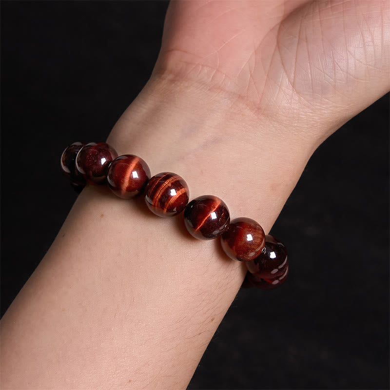 Natural Tiger Eye Round Bead Grounding Bracelet