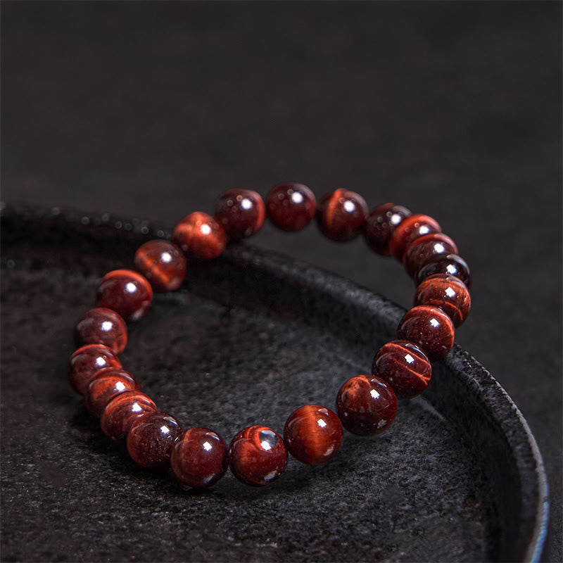 Natural Tiger Eye Round Bead Grounding Bracelet
