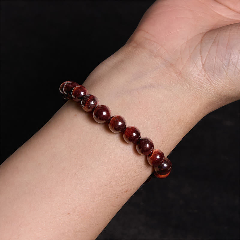 Natural Tiger Eye Round Bead Grounding Bracelet