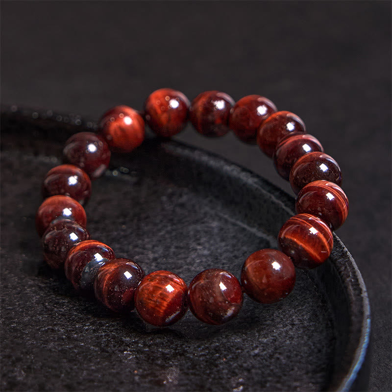 Natural Tiger Eye Round Bead Grounding Bracelet