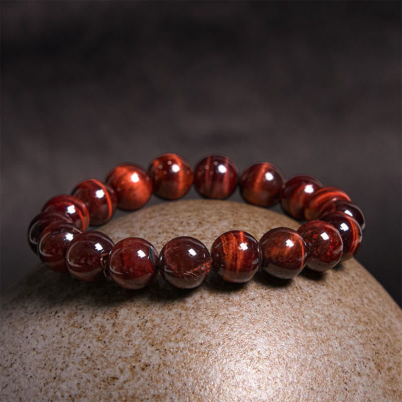 Natural Tiger Eye Round Bead Grounding Bracelet