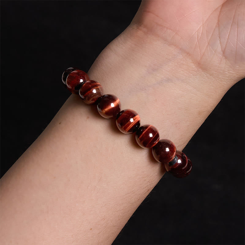 Natural Tiger Eye Round Bead Grounding Bracelet