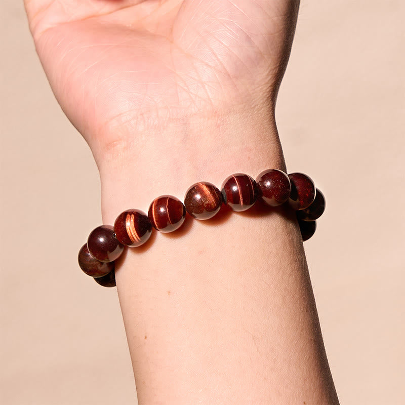 Natural Tiger Eye Round Bead Grounding Bracelet