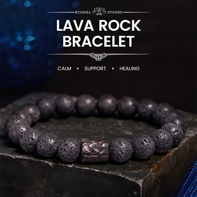 Lava Rock Ebony Wood Tiger Eye Healing Bracelet