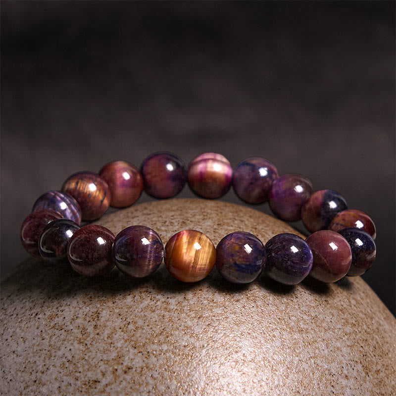 Natural Purple Tiger Eye Protection Strength Bracelet