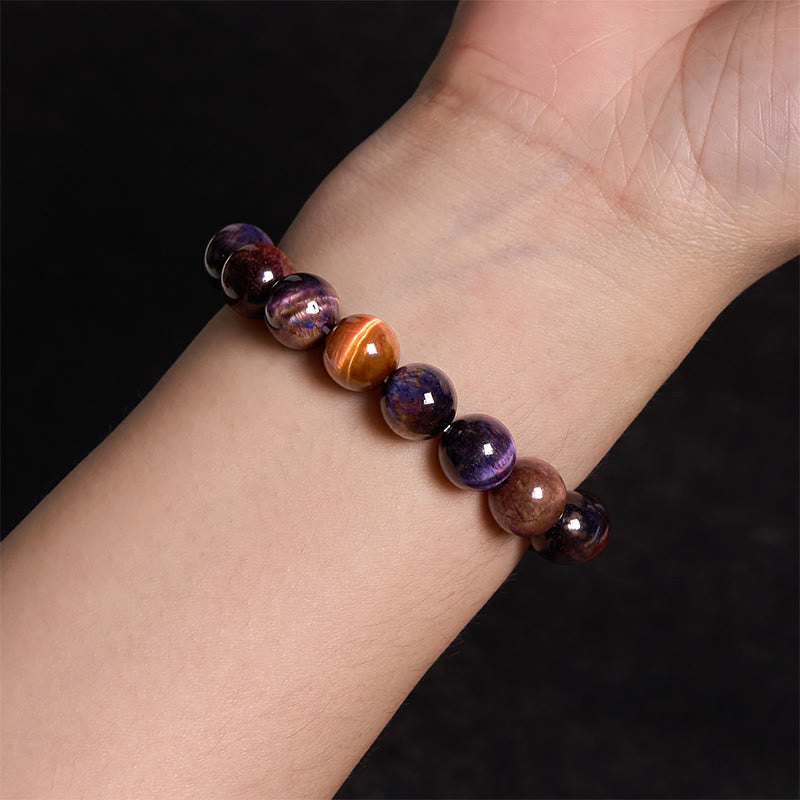 Natural Purple Tiger Eye Protection Strength Bracelet