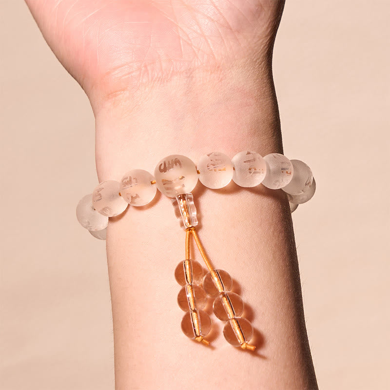 Om Mani Padme Hum Engraved Mantra Meditation Beaded Bracelet