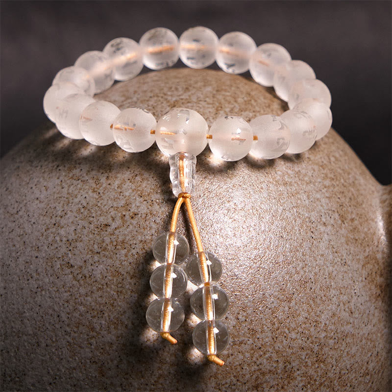 Om Mani Padme Hum Engraved Mantra Meditation Beaded Bracelet