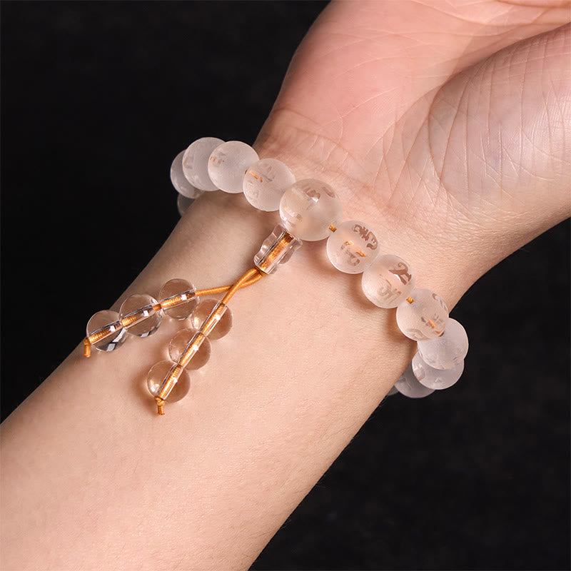 Om Mani Padme Hum Engraved Mantra Meditation Beaded Bracelet