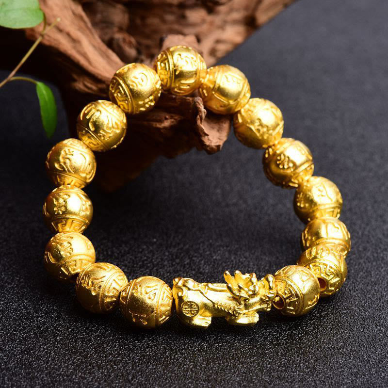 PiXiu Om Mani Padme Hum Carved Wealth Bracelet