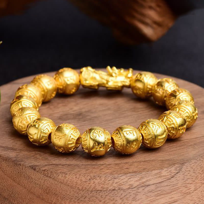 PiXiu Om Mani Padme Hum Carved Wealth Bracelet
