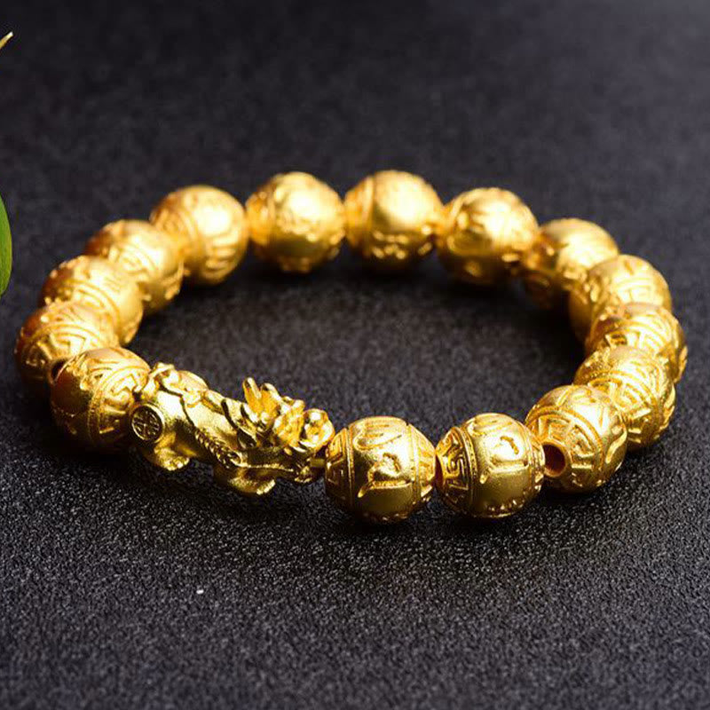 PiXiu Om Mani Padme Hum Carved Wealth Bracelet