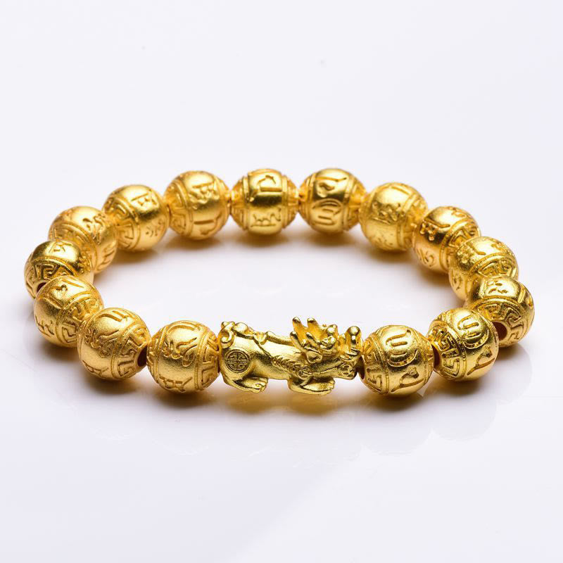 PiXiu Om Mani Padme Hum Carved Wealth Bracelet
